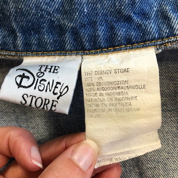 Vintage Disney Store Embroidered Denim Jacket Kids XS Y2K Mickey Minnie Goofy - Picture 10 of 12